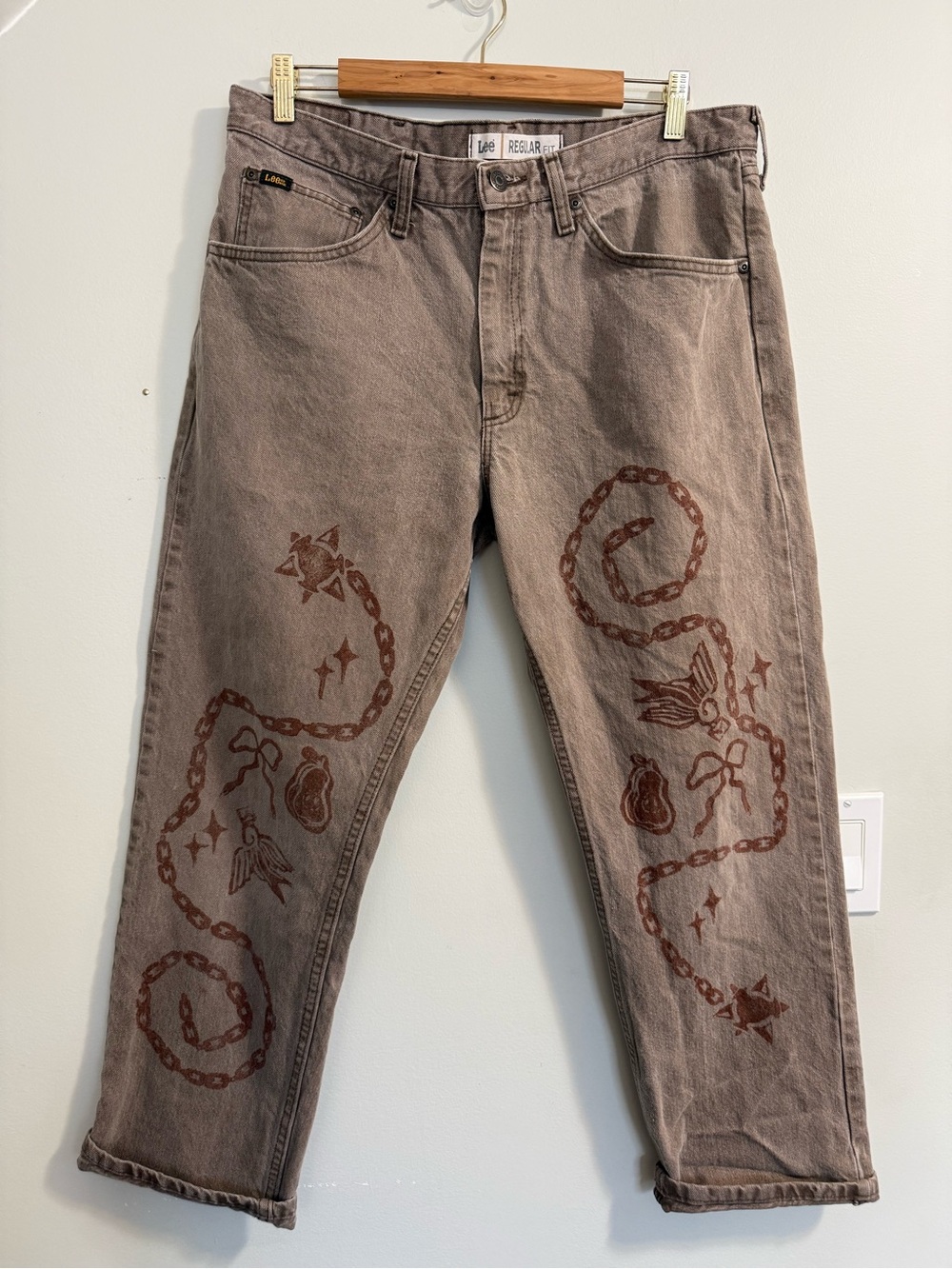 Hand Painted Lee Regular Fit Art Jeans
